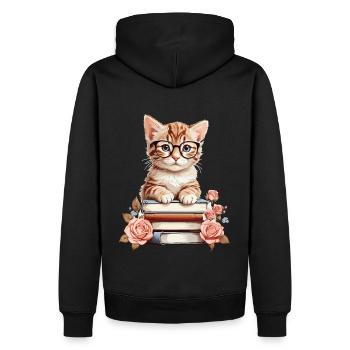 Bébé chat intelligent - Sweat à capuche Premium bio Homme - noir - Dos - Nico (187cm)