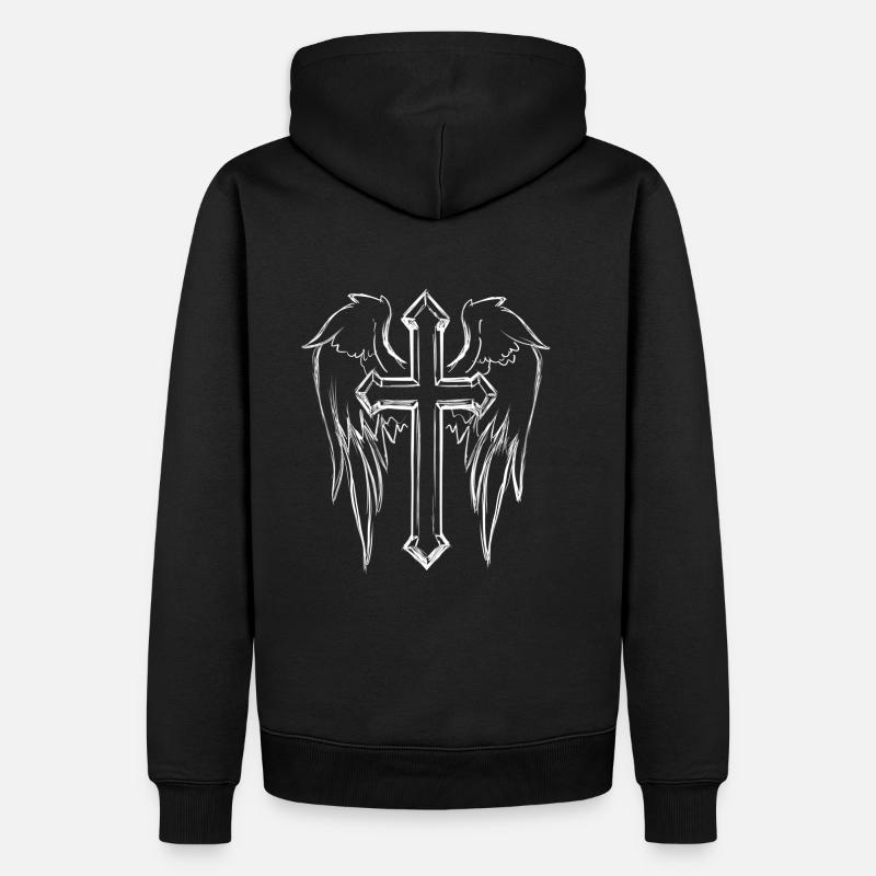 ANGES AILES CIEL - Sweat à capuche Premium bio Homme - noir