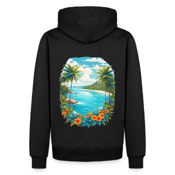 Karibik Insel - Männer Premium Bio Hoodie - Schwarz - Hinten - Nico (187cm)