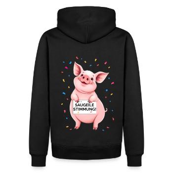 Stimmung Konfetti Karneval Party geil Silvester - Männer Premium Bio Hoodie - Schwarz - Hinten - Nico (187cm)