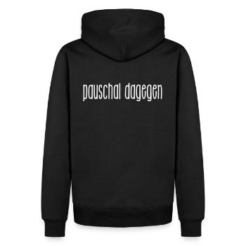 pauschal dagegen - gegen alles - Männer Premium Bio Hoodie - Schwarz - Hinten - Nico (187cm)