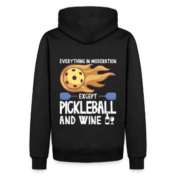 Pickleball und Wein für Pickle Ball, Was That out - Männer Premium Bio Hoodie - Schwarz - Hinten - Nico (187cm)