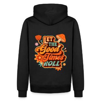 Let The Good Times Roll Retro Vintage Design - Men’s Premium Organic Hoodie - black - Back - Nico (187cm)