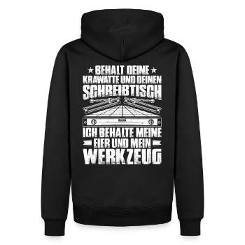 Fliesenleger Plattenleger Mosaikleger Geschenk - Männer Premium Bio Hoodie - Schwarz - Hinten - Nico (187cm)
