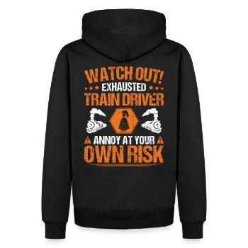 Conducteurs de locomotives - Sweat à capuche Premium bio Homme - noir - Dos - Nico (187cm)