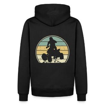 quad cadeau humour vintage quad moto motocross - Sweat à capuche Premium bio Homme - noir - Dos - Nico (187cm)