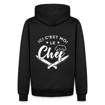 cuisinier cadeau cool chef cuisinier - Sweat à capuche Premium bio Homme - noir - Dos - Nico (187cm)