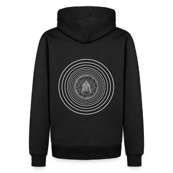 Buddha Energie - Männer Premium Bio Hoodie - Schwarz - Hinten - Nico (187cm)