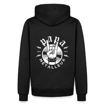Papa Métalleux Métal music - Sweat à capuche Premium bio Homme - noir - Dos - Nico (187cm)