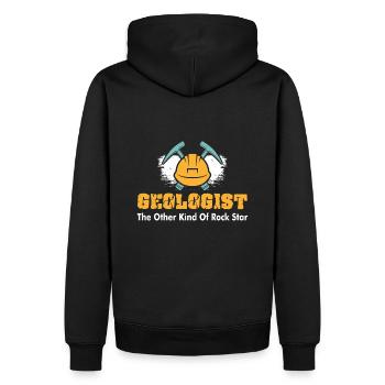 Géologue rock star | géologue - Sweat à capuche Premium bio Homme - noir - Dos - Nico (187cm)