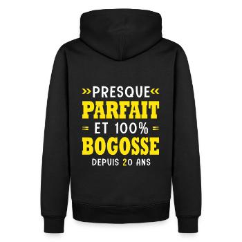 20 ans Parfait bogosse20 ans anniversaire - Sweat à capuche Premium bio Homme - noir - Dos - Nico (187cm)