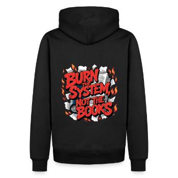Brûler le système - Sweat à capuche Premium bio Homme - noir - Dos - Nico (187cm)