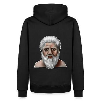 Platon Griechischer Philosoph - Männer Premium Bio Hoodie - Schwarz - Hinten - Nico (187cm)