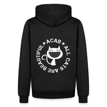 All Cats Are Beautiful - Männer Premium Bio Hoodie - Schwarz - Hinten - Nico (187cm)
