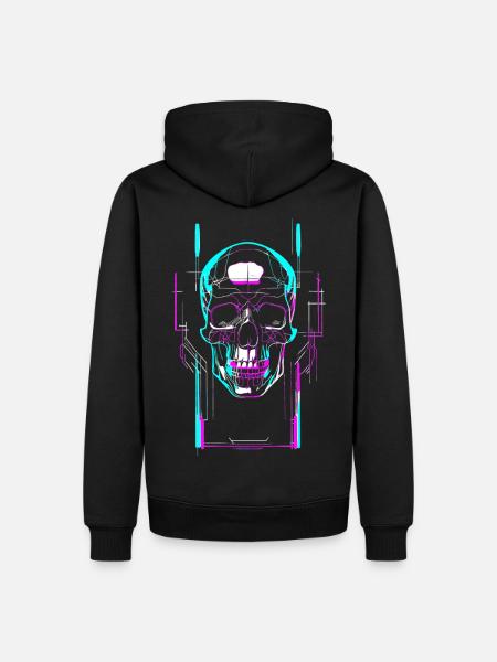 Futuristic skull - Men’s Premium Organic Hoodie - black
