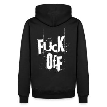 Fuck Off - Männer Premium Bio Hoodie - Schwarz - Hinten - Nico (187cm)