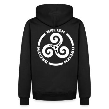 Breizh Triskel - Sweat à capuche Premium bio Homme - noir - Dos - Nico (187cm)