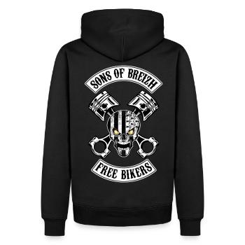 Breizh Skull Bikers - Sweat à capuche Premium bio Homme - noir - Dos - Nico (187cm)
