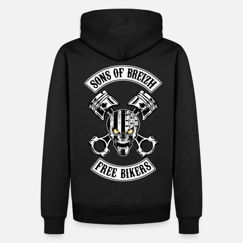 Breizh Skull Bikers - Sweat à capuche Premium bio Homme - noir