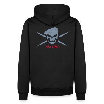 Tete de mort beret 2 - Sweat à capuche Premium bio Homme - noir - Dos - Nico (187cm)