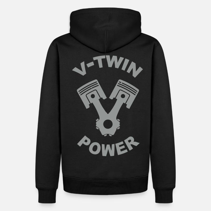 v-twin power vector design - Sweat à capuche Premium bio Homme - noir