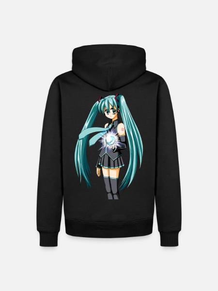 Miku. Manga / anime søt jente - Herre Premium økologisk hoodie - sort