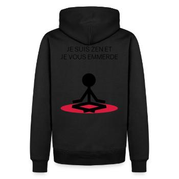 je suis zen et je vous emmerde - Sweat à capuche Premium bio Homme - noir - Dos - Nico (187cm)