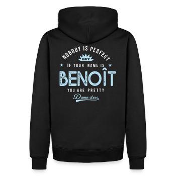 Benoit personalisierte T-Shirt Vorname Geschenk Benoit - Männer Premium Bio Hoodie - Schwarz - Hinten - Nico (187cm)