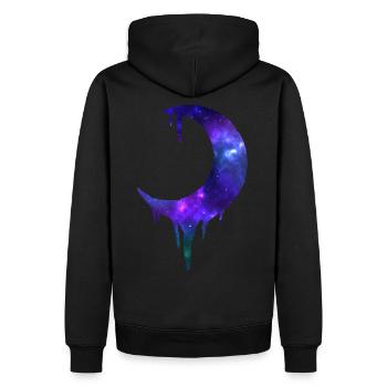 Demi-lune avec galaxie - Sweat à capuche Premium bio Homme - noir - Dos - Nico (187cm)