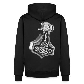 Thor Hammer Mjölnir - Sweat à capuche Premium bio Homme - noir - Dos - Nico (187cm)