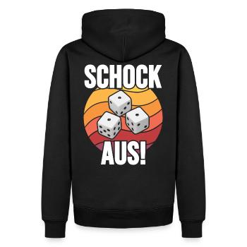 Schock Aus! Schocken Würfelspiel Trinkspiel - Männer Premium Bio Hoodie - Schwarz - Hinten - Nico (187cm)