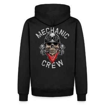 MECHANIC CREW - Biker Skull - Sweat à capuche Premium bio Homme - noir - Dos - Nico (187cm)
