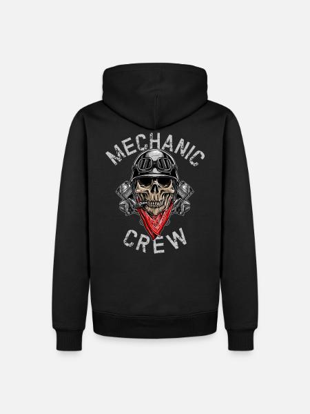 MECHANIC CREW - Biker Skull - Männer Premium Bio Hoodie - Schwarz