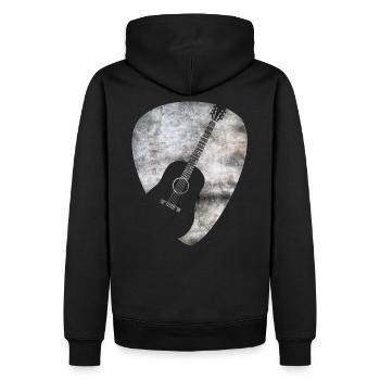 Gitarren Plektrum - Gitarre Rock Metal Roll Band - Männer Premium Bio Hoodie - Schwarz - Hinten - Nico (187cm)