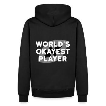 Le joueur le plus correct du monde (football en arrière-plan) - Sweat à capuche Premium bio Homme - noir - Dos - Nico (187cm)
