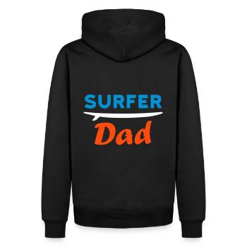 Surfer dad (Surfbrett) - Männer Premium Bio Hoodie - Schwarz - Hinten - Nico (187cm)