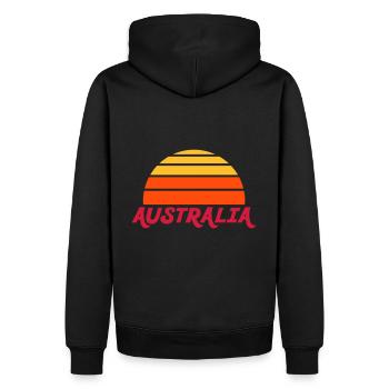 Australia (geteilte Halbsonne) - Männer Premium Bio Hoodie - Schwarz - Hinten - Nico (187cm)
