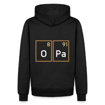 Opa (Sauerstoff, Palladium) - Männer Premium Bio Hoodie - Schwarz - Hinten - Nico (187cm)