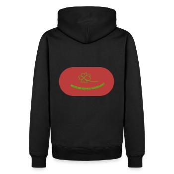 Heute glücklich - Männer Premium Bio Hoodie - Schwarz - Hinten - Nico (187cm)