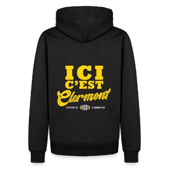 Rugby Supporter Rugby clermontois clermont - Sweat à capuche Premium bio Homme - noir - Dos - Nico (187cm)