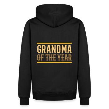 Grand-mère de l’année (lignes) - Sweat à capuche Premium bio Homme - noir - Dos - Nico (187cm)