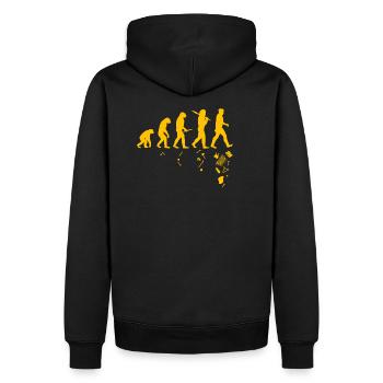 Humain et évolution - Sweat à capuche Premium bio Homme - noir - Dos - Nico (187cm)