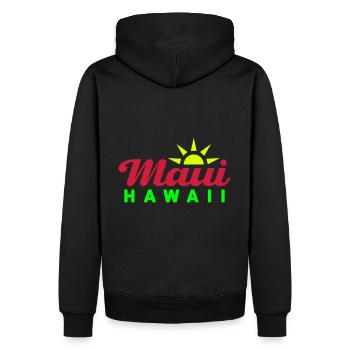 Maui, Hawaii (Sonne, Sonnenstrahlen) - Männer Premium Bio Hoodie - Schwarz - Hinten - Nico (187cm)