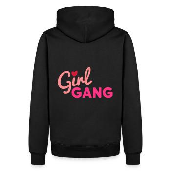 Girl Gang (Herz als i-Punkt) - Männer Premium Bio Hoodie - Schwarz - Hinten - Nico (187cm)