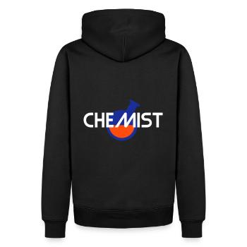 Chemist (geneigter Rundkolben mit Flüssigkeit) - Männer Premium Bio Hoodie - Schwarz - Hinten - Nico (187cm)