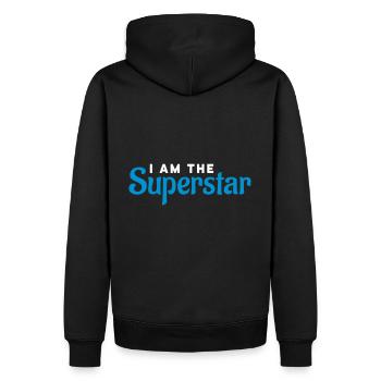 Je suis la superstar - Sweat à capuche Premium bio Homme - noir - Dos - Nico (187cm)