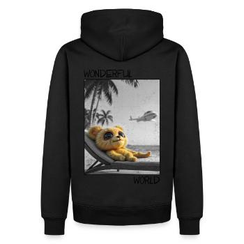 Baer - Männer Premium Bio Hoodie - Schwarz - Hinten - Nico (187cm)