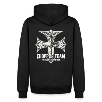 Chopper sweet fond clair - Sweat à capuche Premium bio Homme - noir - Dos - Nico (187cm)