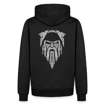 Odin Walhalla nordische Mythologie Wikinger - Männer Premium Bio Hoodie - Schwarz - Hinten - Nico (187cm)