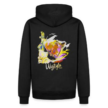 Wojtyła &Jesus praying painting - Sweat à capuche Premium bio Homme - noir - Dos - Nico (187cm)